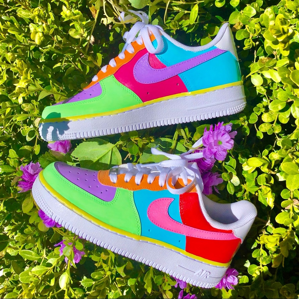 CUSTOM RAINBOW COLORBLOCK AF1S